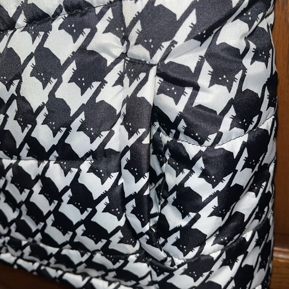 Jason Maxwell Black and White Black Cat Houndstooth Puffer Vest Size Large - Picture 4 of 9